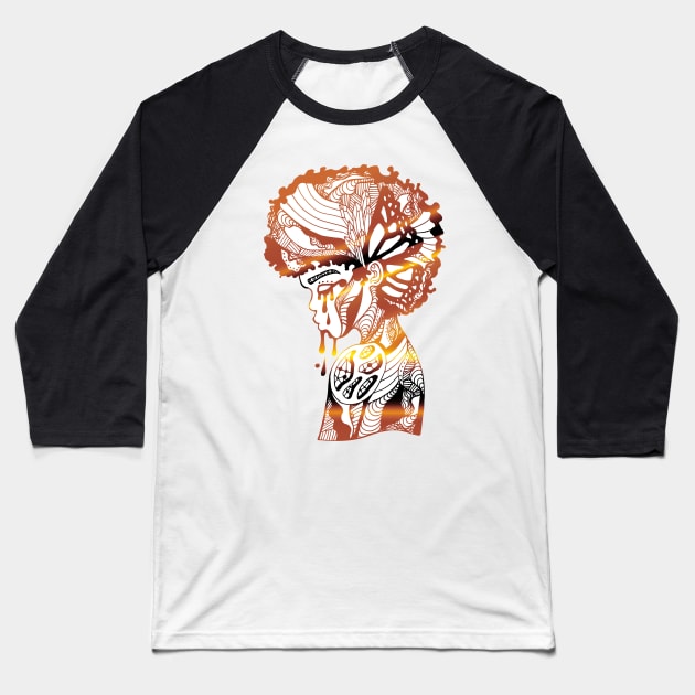 White and Gold Beauty In struggle Baseball T-Shirt by kenallouis